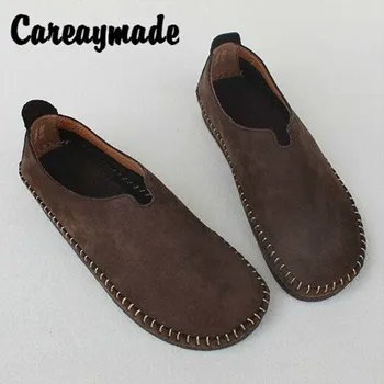 Careaymade/proljeće tanke cipele na ravnim potplatima od 100% prirodne kože, originalni ženske cipele ručne izrade, književnu ženska obuća za slobodno vrijeme