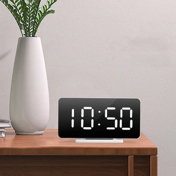LED Digitalni sat za Alarm E-Ponavljanje Društvene Sat Zaslon Просыпающиеся Satovi Pribor za Dnevni boravak, Spavaće Bijela